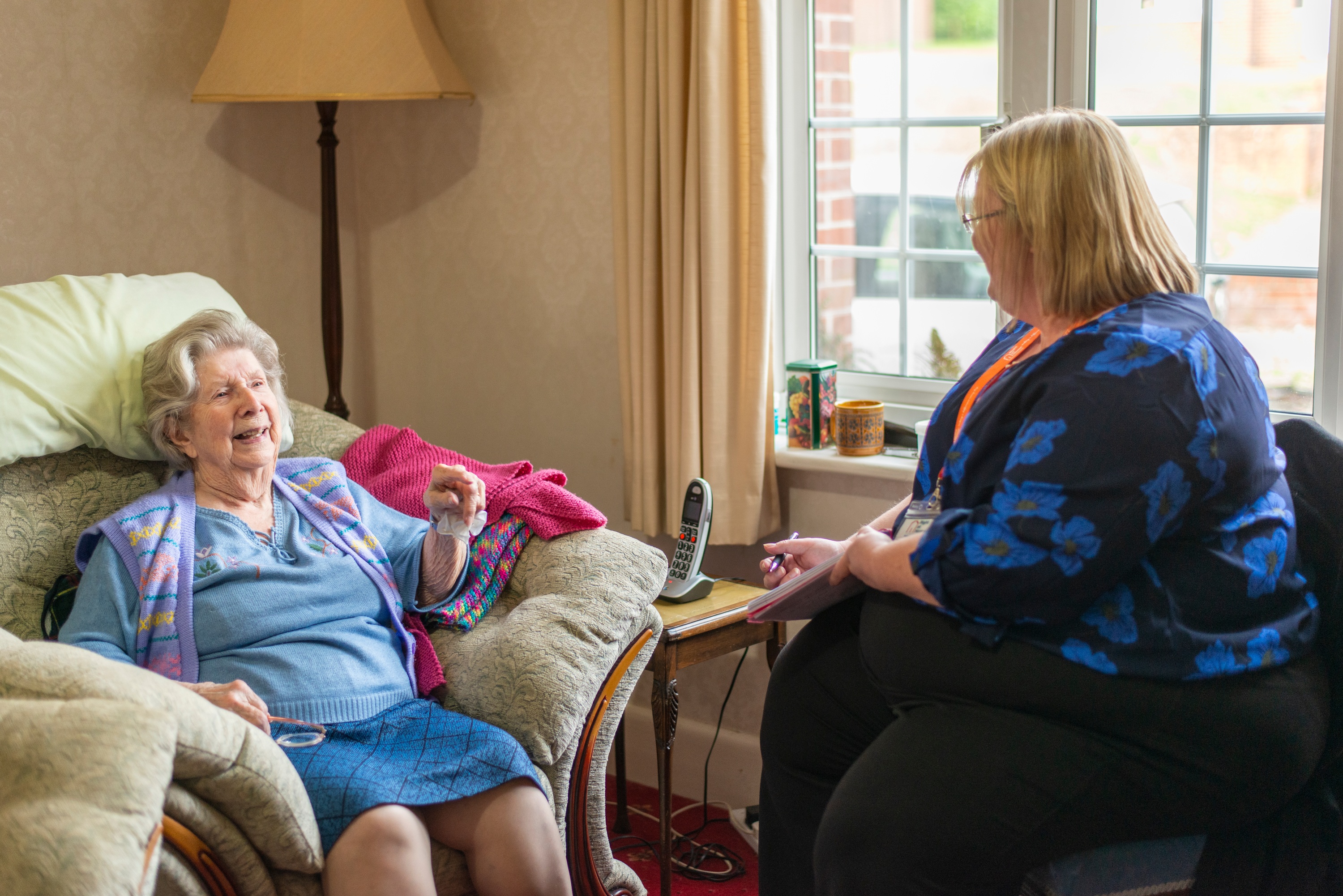 Caregiver being a companion for a client